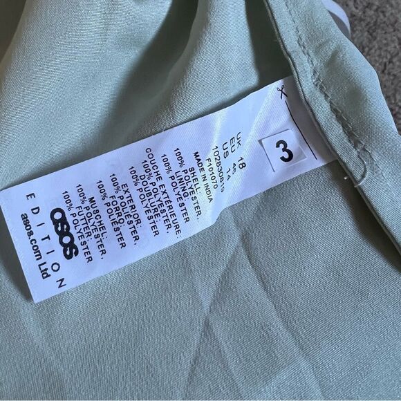 Asos Edition Embellished Cami Open Back Midi Dress Sage Green US14 NWT MSRP $297 - Picture 11 of 14
